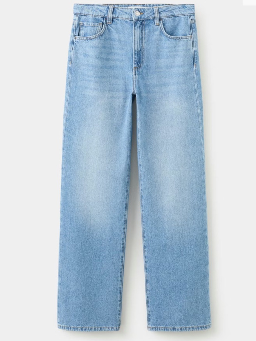 MANGO MNG HIGH-WAISTED WIDE LEG JEANS Medium Blue Size 10